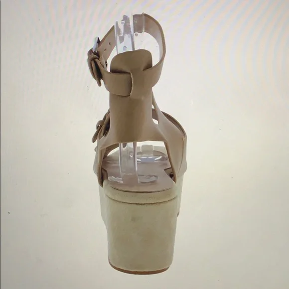 Multi buckle strap cut out platform wedge - Picture 3 of 4